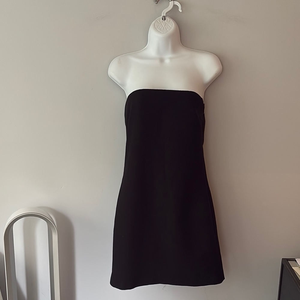 Zara Black Strapless Dress with Back Satin Bow